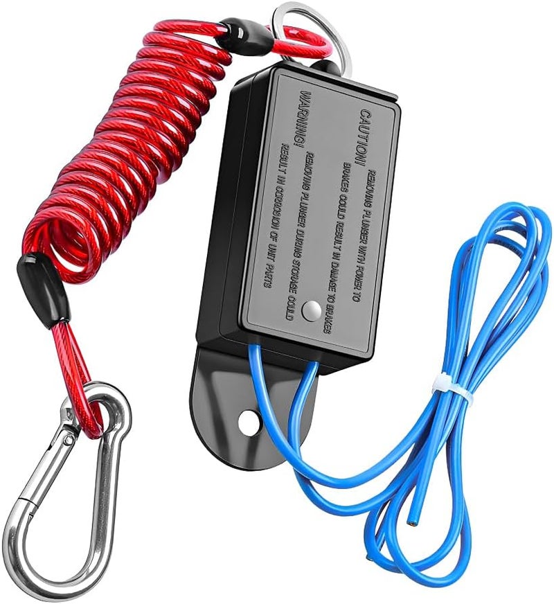 FALVFUN Trailer Breakaway Switch, 4FT Camper RV Brake Away Coiled Cable with Electric Brake, RV Emergency Electric Breakaway Switch, Suitable for Motorhome Towing Travel Trailer - Image 1